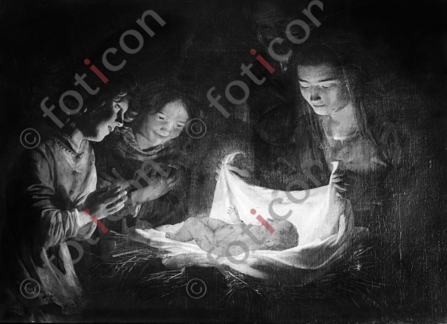 Anbetung der Hirten | Adoration of the Shephards - Foto simon-134-008-sw.jpg | foticon.de - Bilddatenbank für Motive aus Geschichte und Kultur